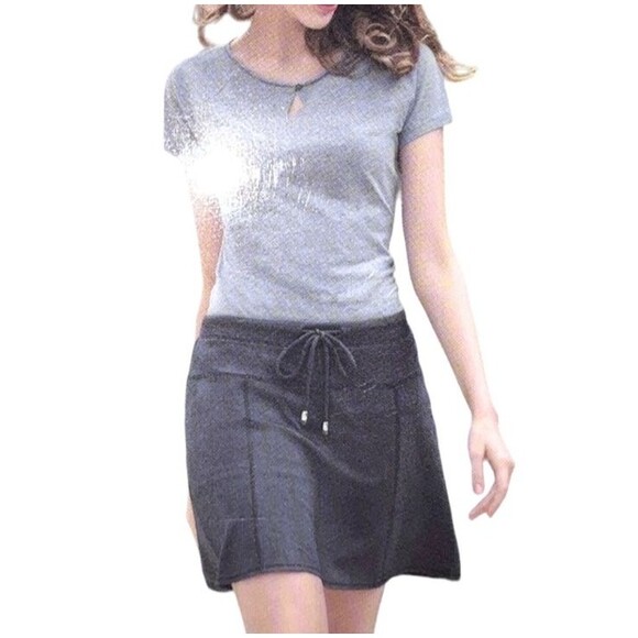 Green Tea Womens A-Line Knit Skort  Size L  Black  Activewear Athleisure Casual - Picture 4 of 8